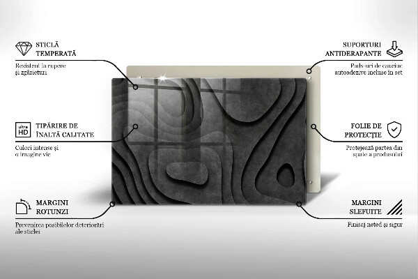 Tocător de bucătărie Forme de piatră 3D