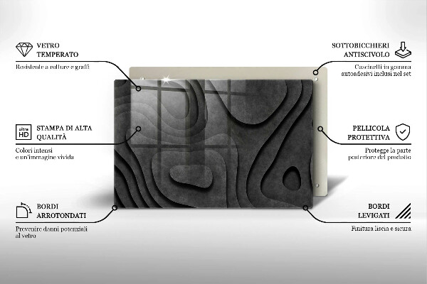 Tocător de bucătărie Forme de piatră 3D