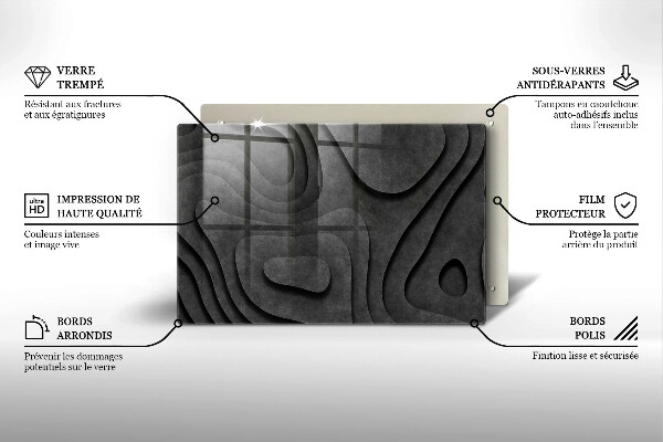 Tocător de bucătărie Forme de piatră 3D