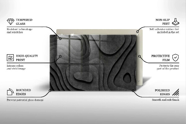 Tocător de bucătărie Forme de piatră 3D