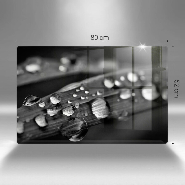 Tocător de bucătărie Picături de rouă pe frunze