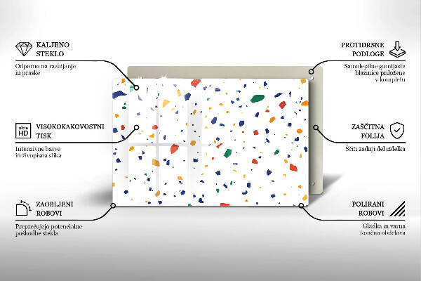 Tocător sticlă Gresie colorata