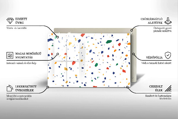 Tocător sticlă Gresie colorata