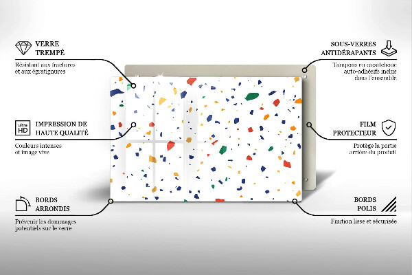 Tocător sticlă Gresie colorata