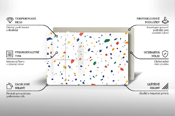 Tocător sticlă Gresie colorata