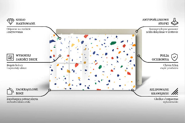 Tocător sticlă Gresie colorata