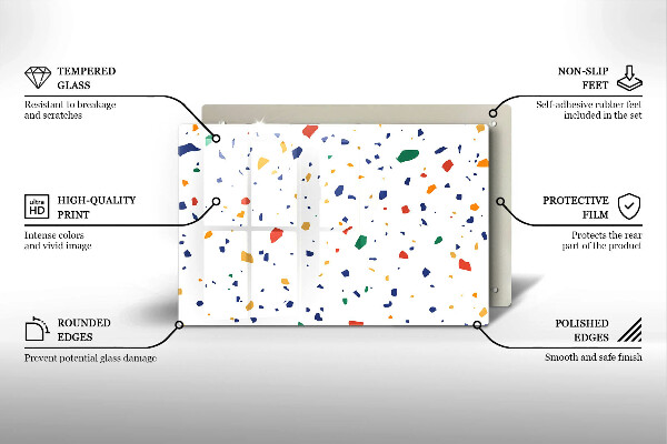 Tocător sticlă Gresie colorata