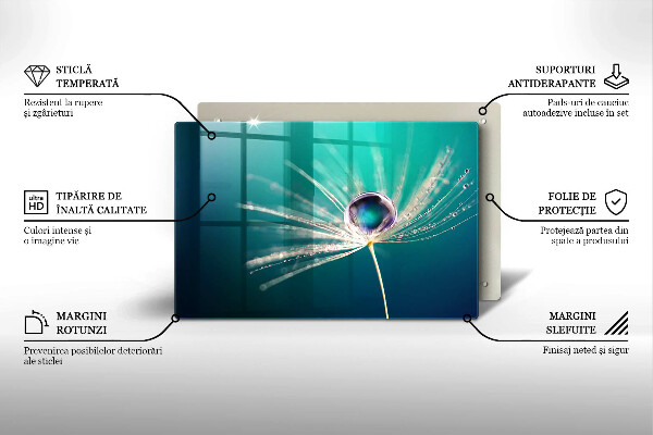 Tocător sticlă Rouă pe o păpădie