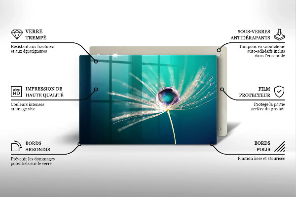 Tocător sticlă Rouă pe o păpădie