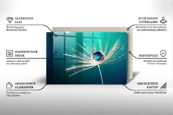 Tocător sticlă Rouă pe o păpădie