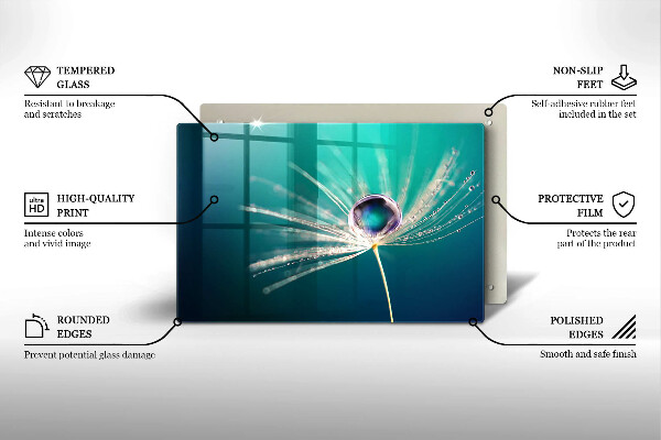 Tocător sticlă Rouă pe o păpădie
