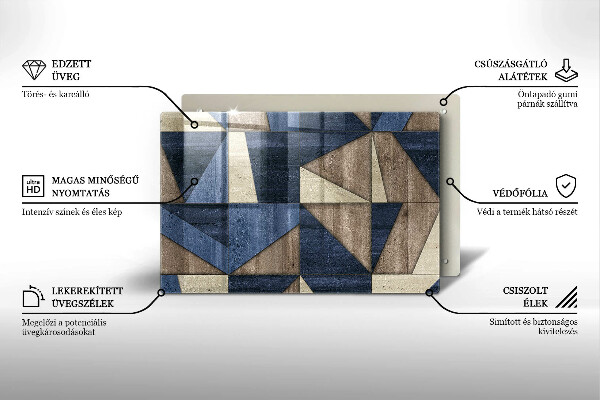 Tocător sticlă Abstracția geometrică