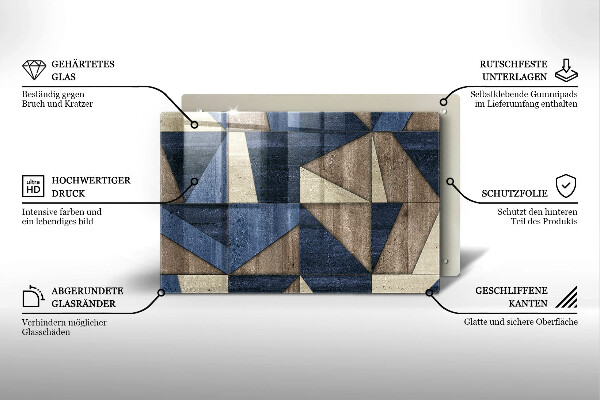 Tocător sticlă Abstracția geometrică