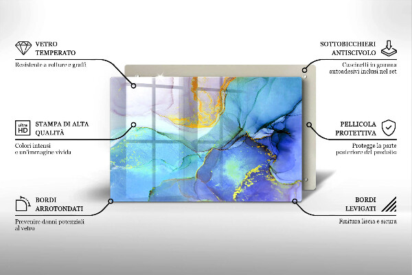 Tocător sticlă Piatră de aur crăpată