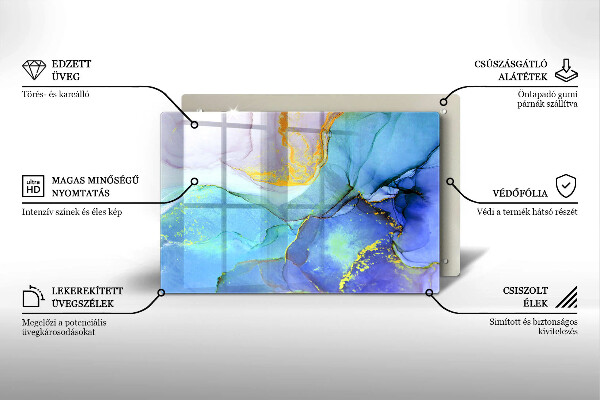 Tocător sticlă Piatră de aur crăpată