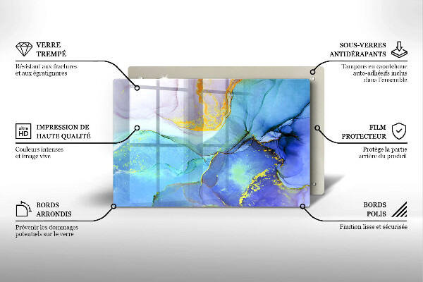Tocător sticlă Piatră de aur crăpată