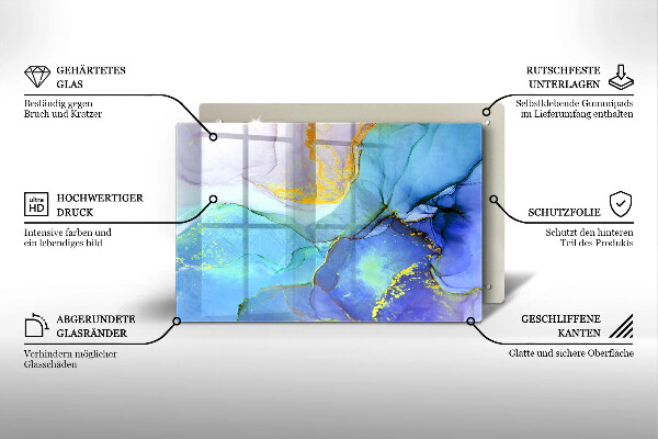 Tocător sticlă Piatră de aur crăpată