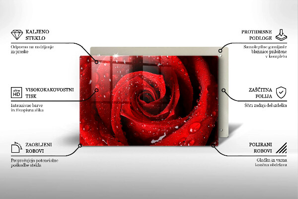 Tocător de bucătărie Petale de flori de trandafir