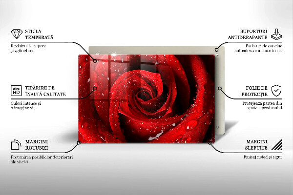 Tocător de bucătărie Petale de flori de trandafir