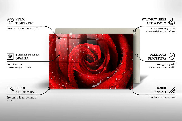 Tocător de bucătărie Petale de flori de trandafir