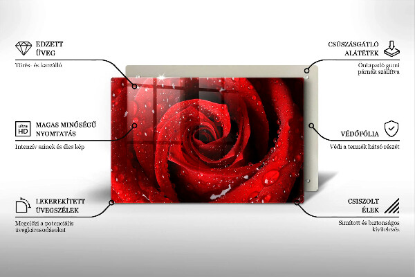Tocător de bucătărie Petale de flori de trandafir