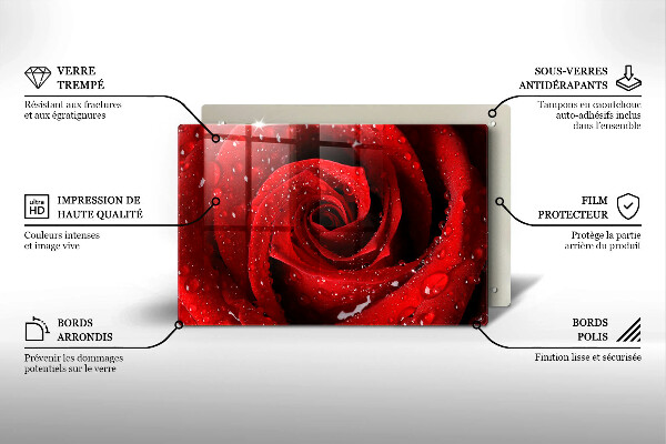 Tocător de bucătărie Petale de flori de trandafir