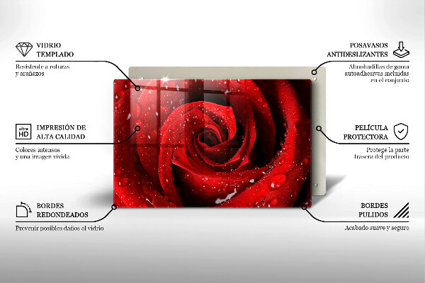 Tocător de bucătărie Petale de flori de trandafir