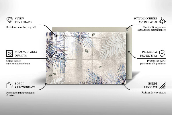 Tocător sticlă Frunze subtile