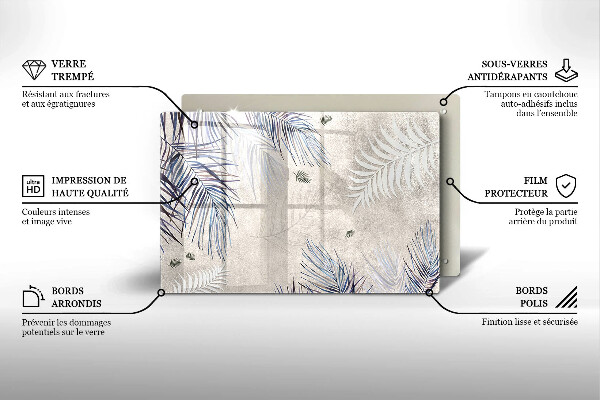 Tocător sticlă Frunze subtile