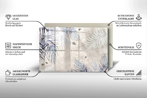 Tocător sticlă Frunze subtile