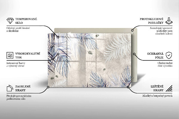 Tocător sticlă Frunze subtile