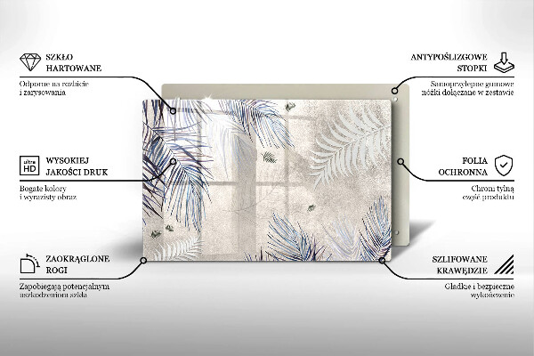 Tocător sticlă Frunze subtile