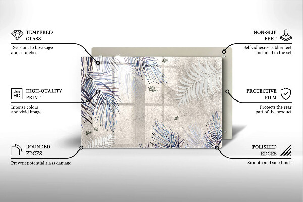 Tocător sticlă Frunze subtile