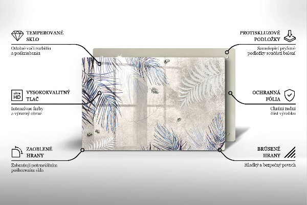 Tocător sticlă Frunze subtile