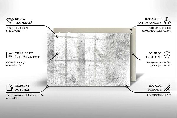 Tocător sticlă Textura de beton