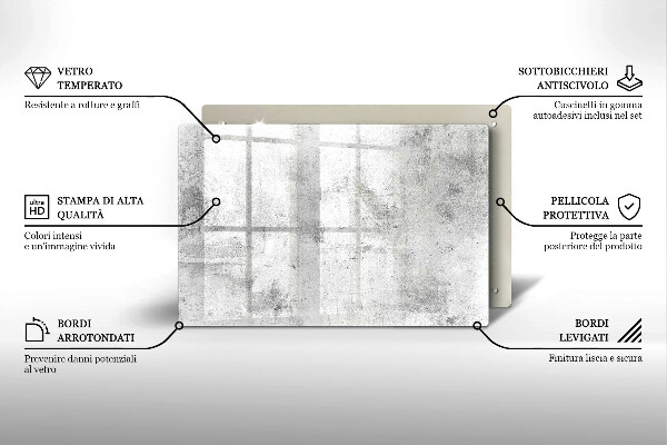 Tocător sticlă Textura de beton