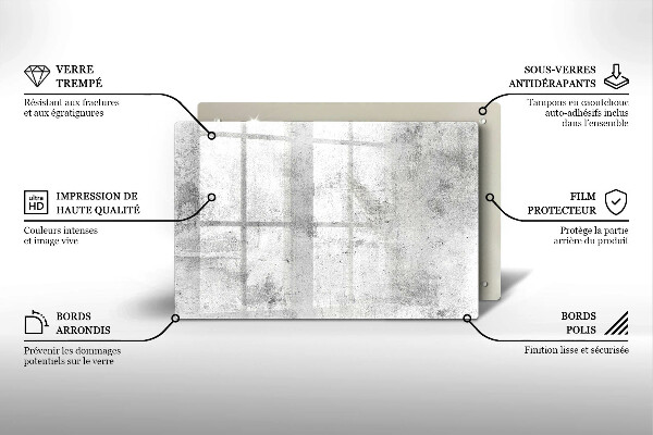 Tocător sticlă Textura de beton