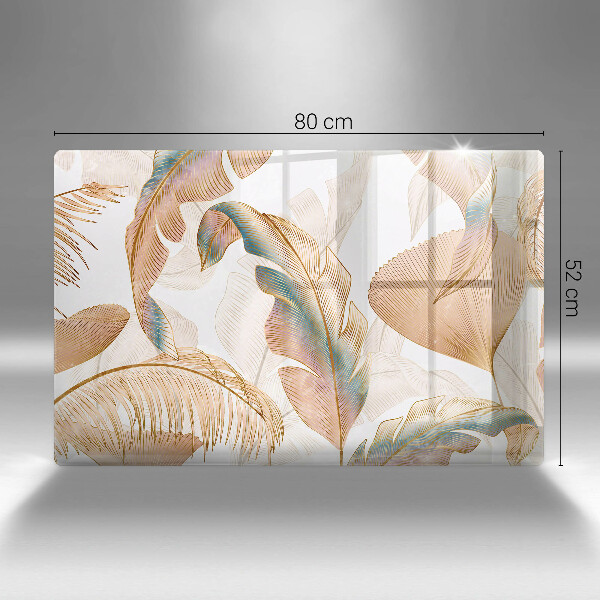 Tocător sticlă Pene și frunze Boho