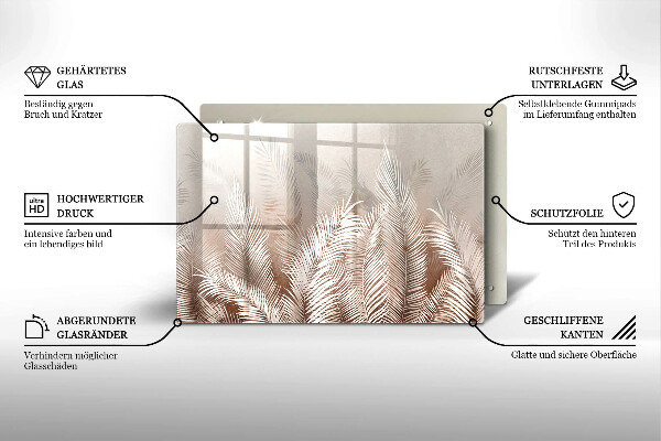 Tocător sticlă Frunze de vegetație boho