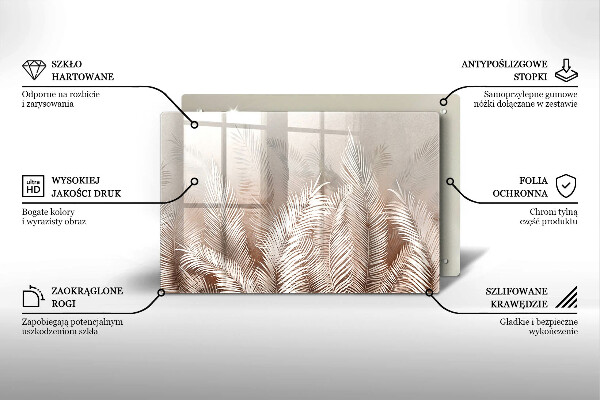 Tocător sticlă Frunze de vegetație boho