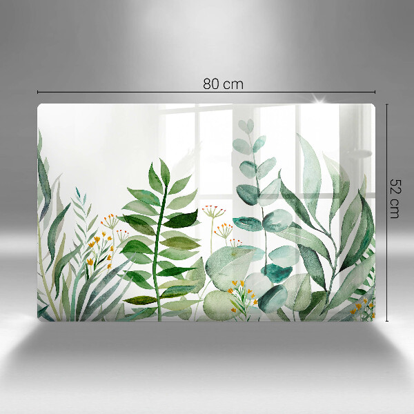 Tocător sticlă Ilustrație cu frunze de plante