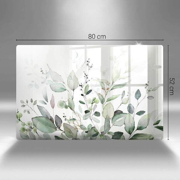 Tocător sticlă Plante acuarela