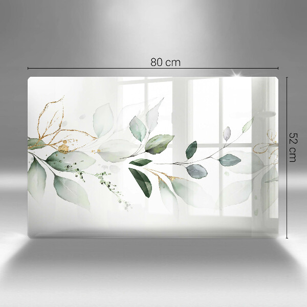 Tocător sticlă Acuarelă frunze