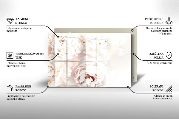 Tocător de bucătărie Bujori pastel