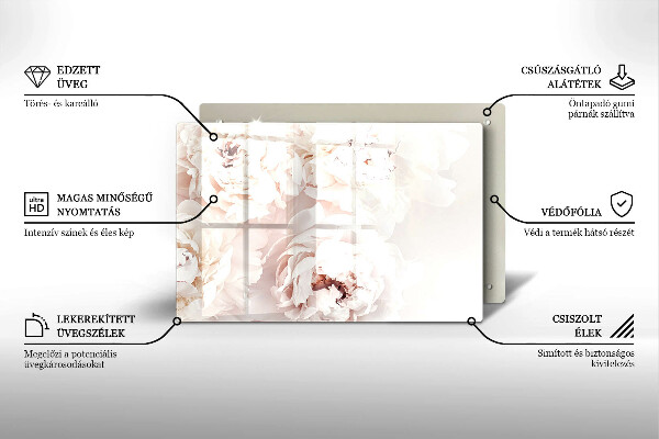 Tocător de bucătărie Bujori pastel