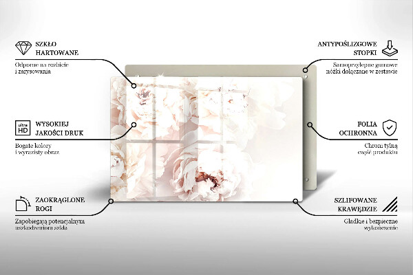 Tocător de bucătărie Bujori pastel