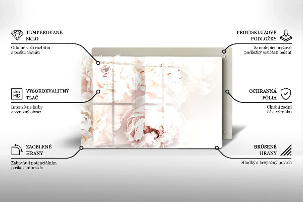 Tocător de bucătărie Bujori pastel