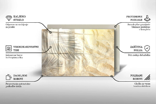 Tocător de bucătărie Frunze de palmier și nisip