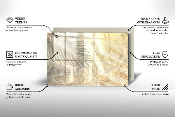 Tocător de bucătărie Frunze de palmier și nisip