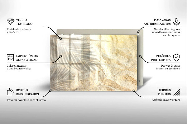 Tocător de bucătărie Frunze de palmier și nisip